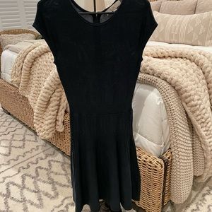 Loft XS Green Pleated Sweater Dress